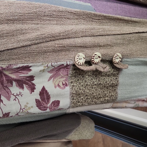 Brown Floral Flyaway Coat Sweater  Jacket - Picture 3 of 5